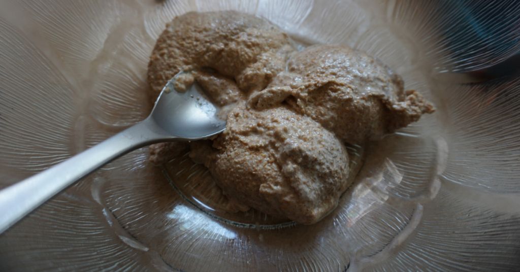 Sourdough Starter Waste Dairy-Free Banana Bread - picture of the starter in the bowl