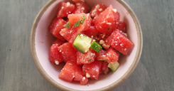 Watermelon feta mint salad with dairy-free options